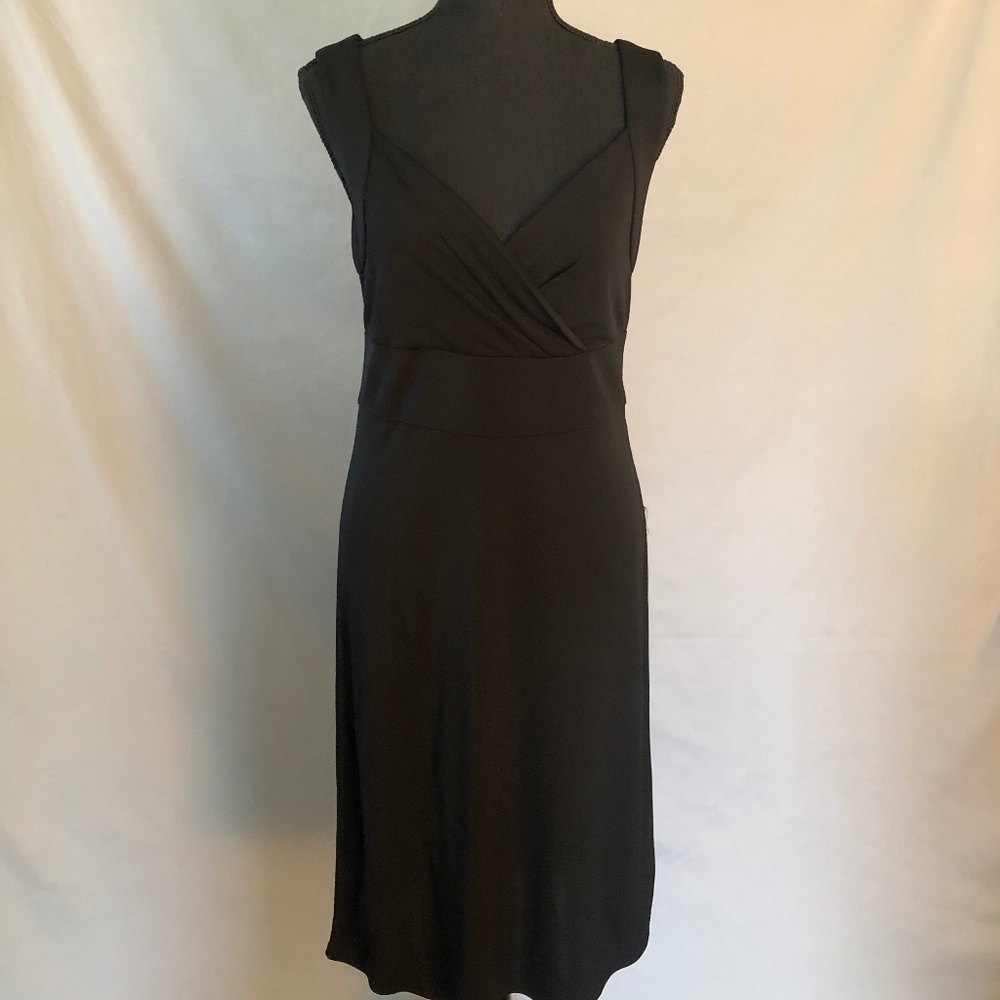 Black Ann Taylor Loft V-Neck Slip Dress